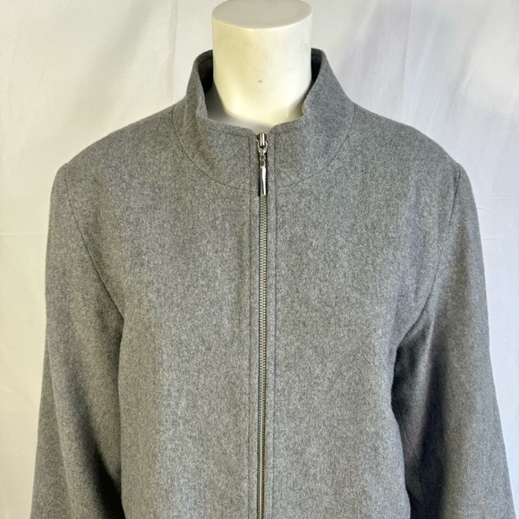 LOUBEN GREY CASHMERE AND WOOL JACKET MADE IN CANADA WOMAN SIZE 12 - Picture 8 of 17